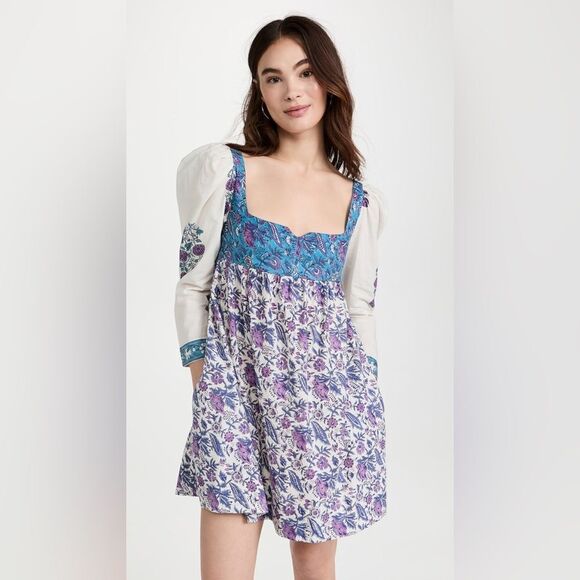 Alix Of Bohemia Blue and Purple Puff Sleeve Sundress - Picture 5 of 9